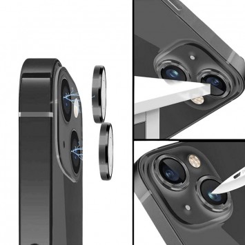 Захисне скло Metal Classic на камеру (в упак.) Apple iPhone 15 (6.1") / 15 Plus (6.7"), Чорний / Midnight - iPhone 15 - зображення 3 