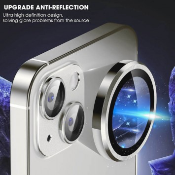 Захисне скло Metal Classic на камеру (в упак.) Apple iPhone 15 (6.1") / 15 Plus (6.7"), Срібний / Silver - iPhone 15 - зображення 2 