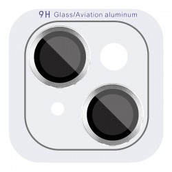 Защитное стекло Metal Classic на камеру (в упак.) для Apple iPhone 15 (6.1") / 15 Plus (6.7"), Серебряный / Silver