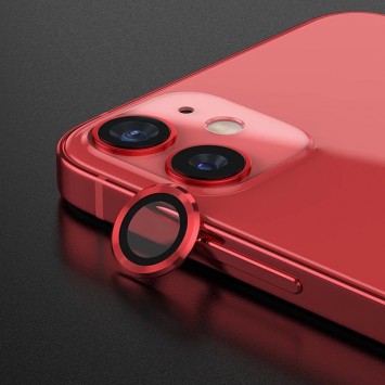 Защитное стекло на камеру для Apple iPhone 12 / 12 mini / 11 - Metal Classic (в упак.) Красный / Red - Защитные стекла и пленки для iPhone 12 mini - изображение 1