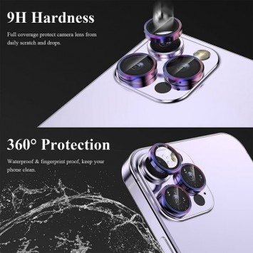 Защитное стекло Metal Classic на камеру для iPhone 12 Pro / 11 Pro / 11 Pro Max, Сиреневый / Rainbow - Защита экрана для iPhone 12 Pro - изображение 3
