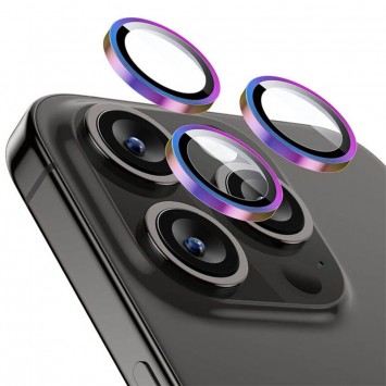 Защитное стекло Metal Classic на камеру для iPhone 12 Pro / 11 Pro / 11 Pro Max, Сиреневый / Rainbow - Защита экрана для iPhone 12 Pro - изображение 1