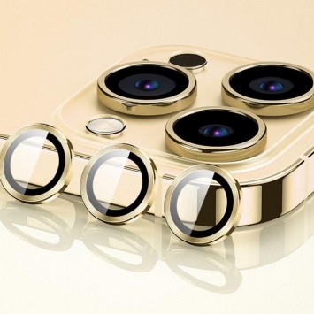 Защитное стекло на камеру для Apple iPhone 12 Pro / 11 Pro / 11 Pro Max - Metal Classic (в упак.) Золотой / Gold - Защита экрана для iPhone 12 Pro - изображение 3