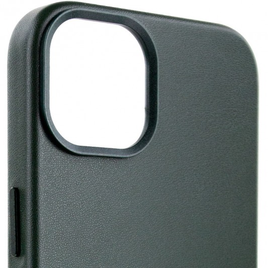 Шкіряний чохол для iPhone 14 Plus - Leather Case (AA) with MagSafe, Military green - зображення 4 