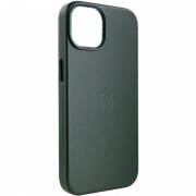 Кожаный чехол для Apple iPhone 14 Plus (6.7"") - Leather Case (AA) with MagSafe Military green