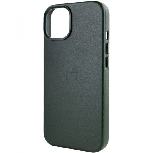 Шкіряний чохол для iPhone 14 Plus - Leather Case (AA) with MagSafe, Military green - зображення 3 