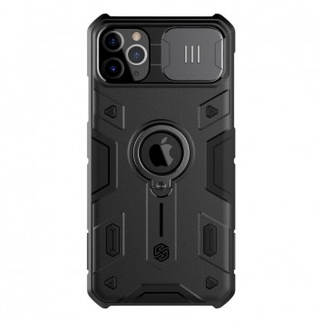 Чехол Nillkin CamShield Armor с защитной шторкой на камеру для Айфон 11 Про, черного цвета, сделанный из TPU+PC