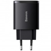 Зарядное устройство Baseus Compact Quick Charger 30W QC+ PD (1Type-C + 2USB) (CCXJ-E), Черный