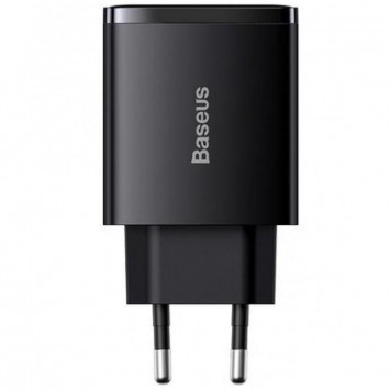 Чорний зарядний пристрій Baseus Compact Quick Charger 30W з функцією QC+ PD і 3-ма портами (1 Type-C і 2 USB)
