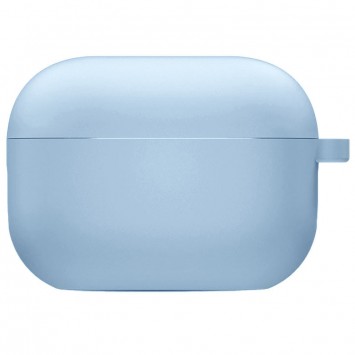 Голубой силиконовый футляр с микрофиброй для наушников Airpods 3