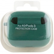 Силиконовый футляр с микрофиброй для наушников Airpods 3 (Зеленый / Pine Needle)
