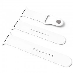 Силиконовый ремешок для Apple Watch Sport Band 38 / 40 / 41 (S/M & M/L) 3pcs, Белый / White