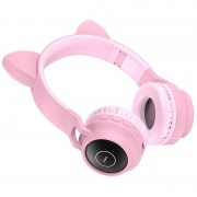 Bluetooth наушники с ушками Hoco W27, Розовый