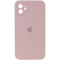 Чохол для iPhone 11 - Silicone Case Square Full Camera Protective (AA), Рожевий / Pink Sand