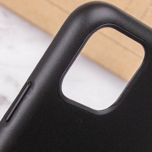 Кожаный чехол для Apple iPhone 11 - Leather Case (AA Plus) Black - изображение 6