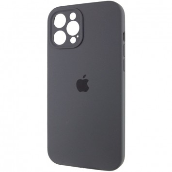 "Серый силиконовый чехол с полной защитой камеры 'Silicone Case Full Camera Protective (AA)' для Apple iPhone 12 Pro Max (6.7").