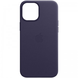 Шкіряний чохол Leather Case (AAA) with MagSafe для iPhone 12 Pro / 12, Deep Violet