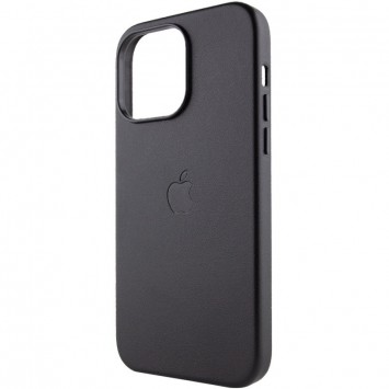 Чорний шкіряний чохол Leather Case (AAA) з MagSafe для Apple iPhone 13 Pro Max (6.7')'