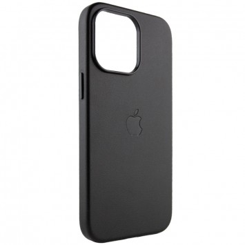 Черный кожаный чехол для iPhone 13 Pro Max серии AAA, оснащенный технологией MagSafe для надежной фиксации.