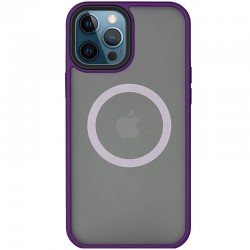 TPU+PC чехол Metal Buttons with MagSafe для iPhone 13 Pro, Темно-фиолетовый