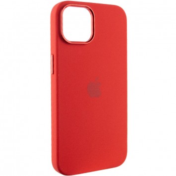 Красный чехол Silicone Case Metal Buttons (AA) для Apple iPhone 13 (6.1")