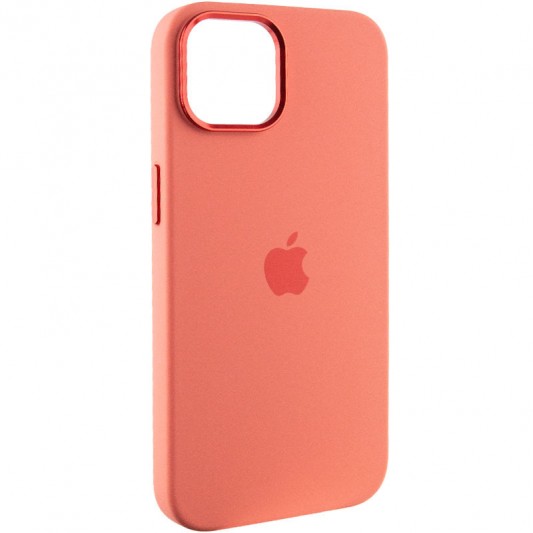 Чехол Silicone Case Metal Buttons (AA) для Apple iPhone 13 (6.1"), Розовый / Pink Pomelo - изображение 1