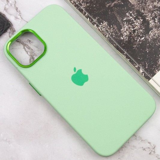 Чохол Silicone Case Metal Buttons (AA) для Apple iPhone 13 (6.1"), Зелений / Pistachio - зображення 7 