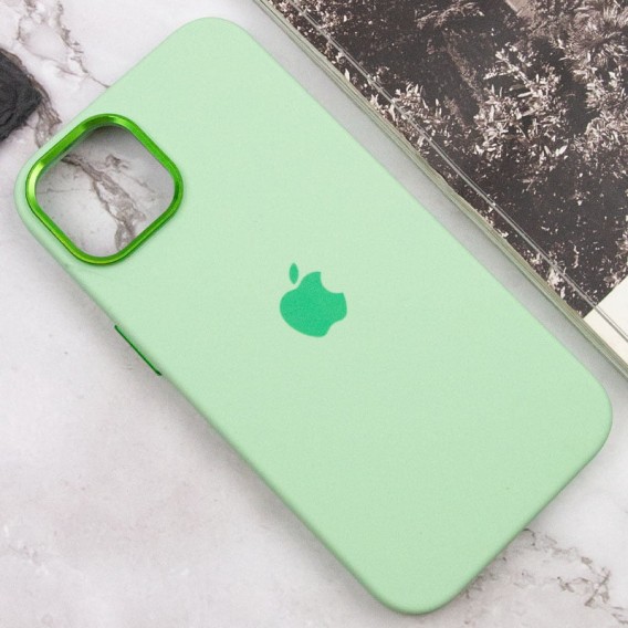 Чохол Silicone Case Metal Buttons (AA) для Apple iPhone 13 (6.1"), Зелений / Pistachio