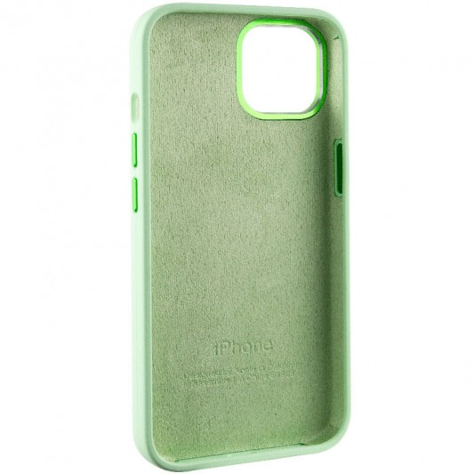 Чохол Silicone Case Metal Buttons (AA) для Apple iPhone 13 (6.1"), Зелений / Pistachio - зображення 5 