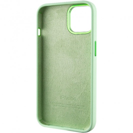 Чохол Silicone Case Metal Buttons (AA) для Apple iPhone 13 (6.1"), Зелений / Pistachio - зображення 4 