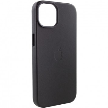 Черный кожаный чехол Leather Case (AA Plus) с MagSafe для Apple iPhone 13 (6.1 дюйма)