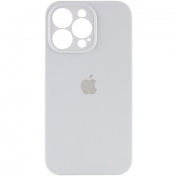 Белый силиконовый чехол для Apple iPhone 14 Pro Max с полноценной защитой камеры.