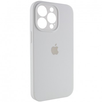 Белый силиконовый чехол для Apple iPhone 14 Pro Max (6.7") с полной защитой для камеры.