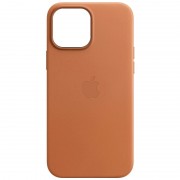 Шкіряний чохол для Apple iPhone 14 Pro Max (6.7"") - Leather Case (AA) with MagSafe Коричневий / Coppe