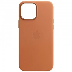 Шкіряний чохол для Apple iPhone 14 Pro Max - Leather Case (AA) with MagSafe, Коричневий / Coppe