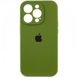 Чехол Silicone Case Full Camera Protective (AA) для iPhone 14 Pro, Зеленый / Dark Olive