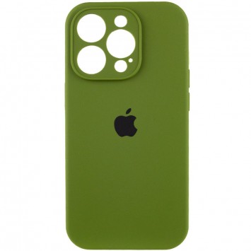 Зеленый чехол Silicone Case Full Camera Protective (AA) для iPhone 14 Pro с повышенной защитой для камеры