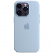 Чехол Silicone case (AAA) full with Magsafe для Apple iPhone 14 Pro (6.1"), Голубой / Sky