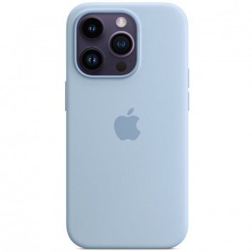Sky blue Silicone Case (AAA) full with Magsafe for iPhone 14 Pro