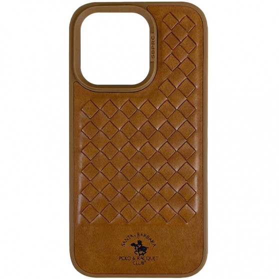 Шкіряний чохол для iPhone 14 Pro - Polo Santa Barbara, Brown