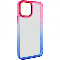 Чехол для iPhone 14 - TPU+PC Fresh sip series, Синий / Розовый