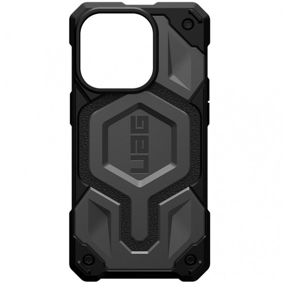 Протиударний чохол для iPhone 14 / 13 - UAG Monarch Pro with MagSafe Leather, Сірий