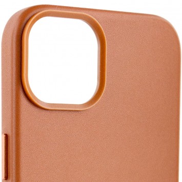 Кожаный чехол Leather Case (AA) with MagSafe для iPhone 14, Brown - Чехлы для iPhone 14 - изображение 5