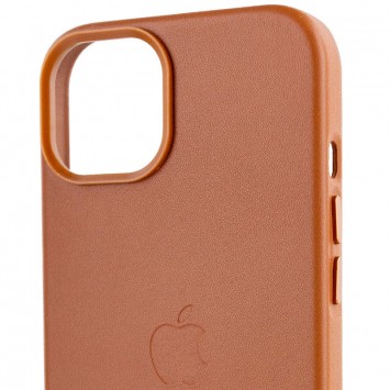 Коричневий шкіряний чохол з MagSafe для iPhone 14 (6.1 дюймів) від Leather Case (AA)