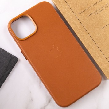 Кожаный чехол Leather Case (AA) with MagSafe для iPhone 14, Brown - Чехлы для iPhone 14 - изображение 6