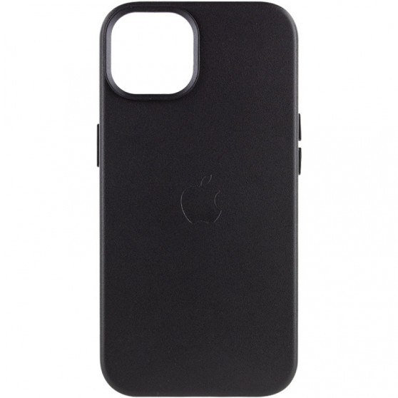 Кожаный чехол для iPhone 14 - Leather Case (AA) with MagSafe, Черный