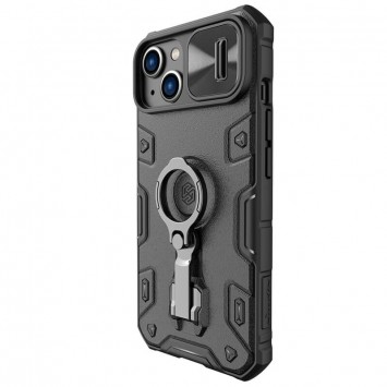 TPU+PC чехол для iPhone 14 - Nillkin CamShield Armor Pro no logo (шторка на камеру), Черный - Чехлы для iPhone 14 - изображение 5