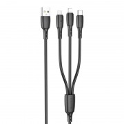 Універсальний кабель Borofone BX71 USB to 3in1 (1m) Чорний