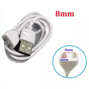 Зарядка (кабель) для жіночого вібратора 2 pin, 8 mm, білий