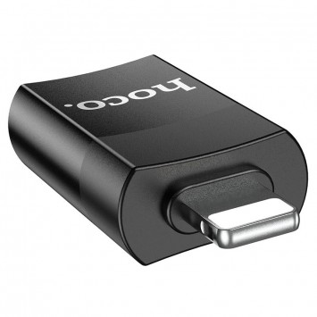 Чорний перехідник Hoco UA17 Lightning Male to USB Female USB2.0